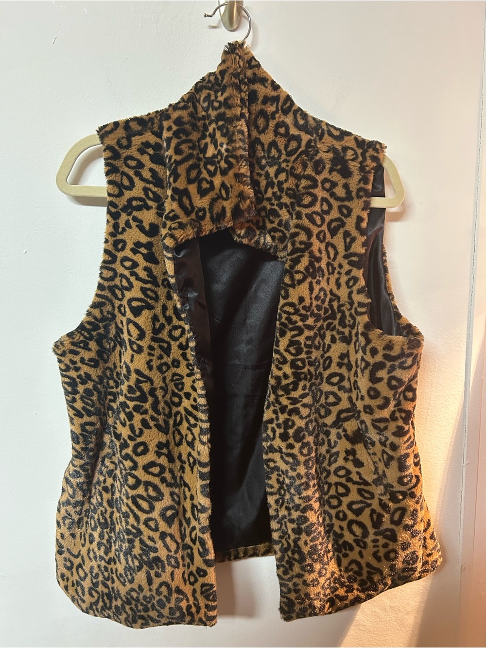 Apt. 9 Leopard Print Faux Fur Vest - Brown & Black
